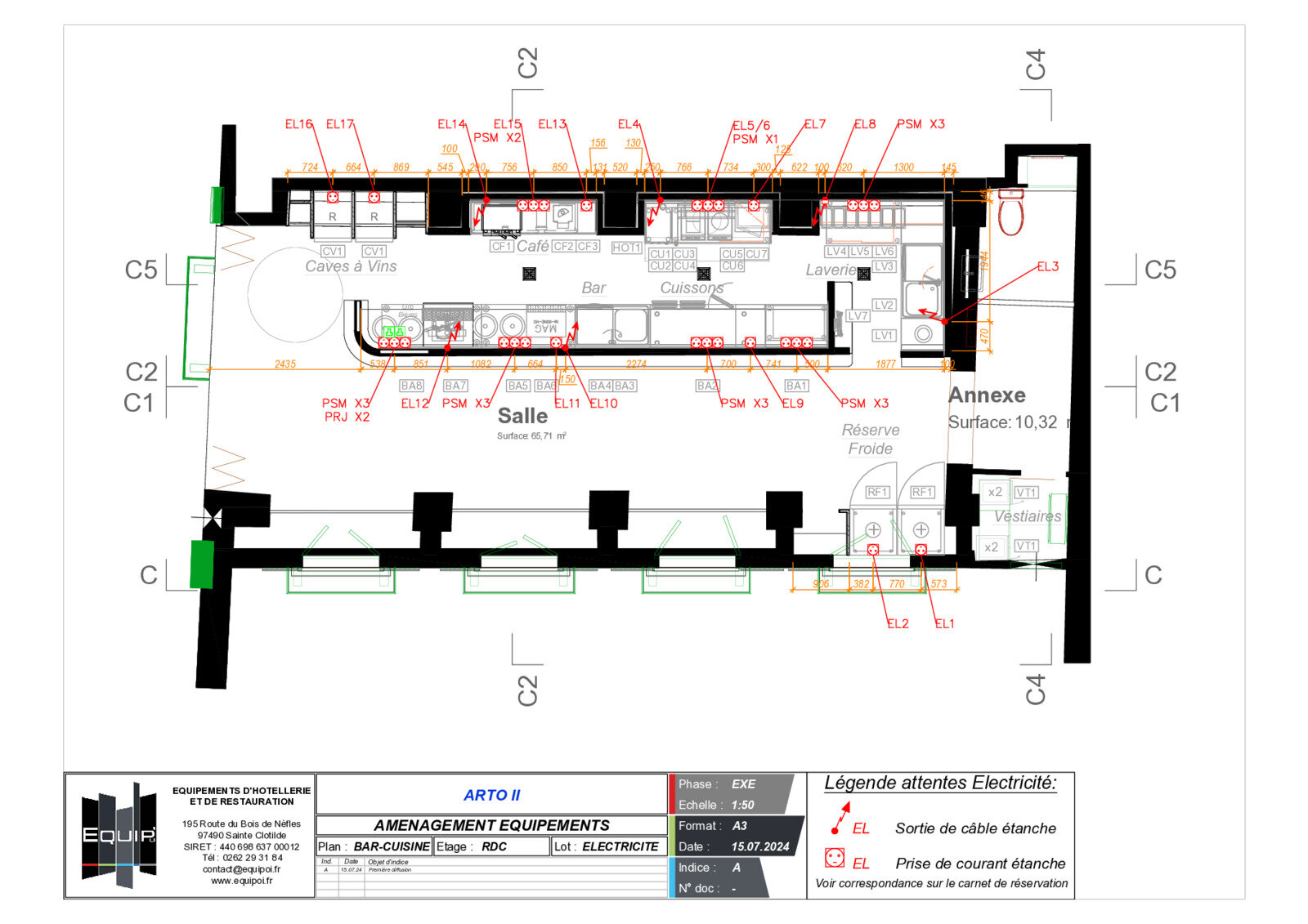 Plans d'exécution — cuisine professionnelle