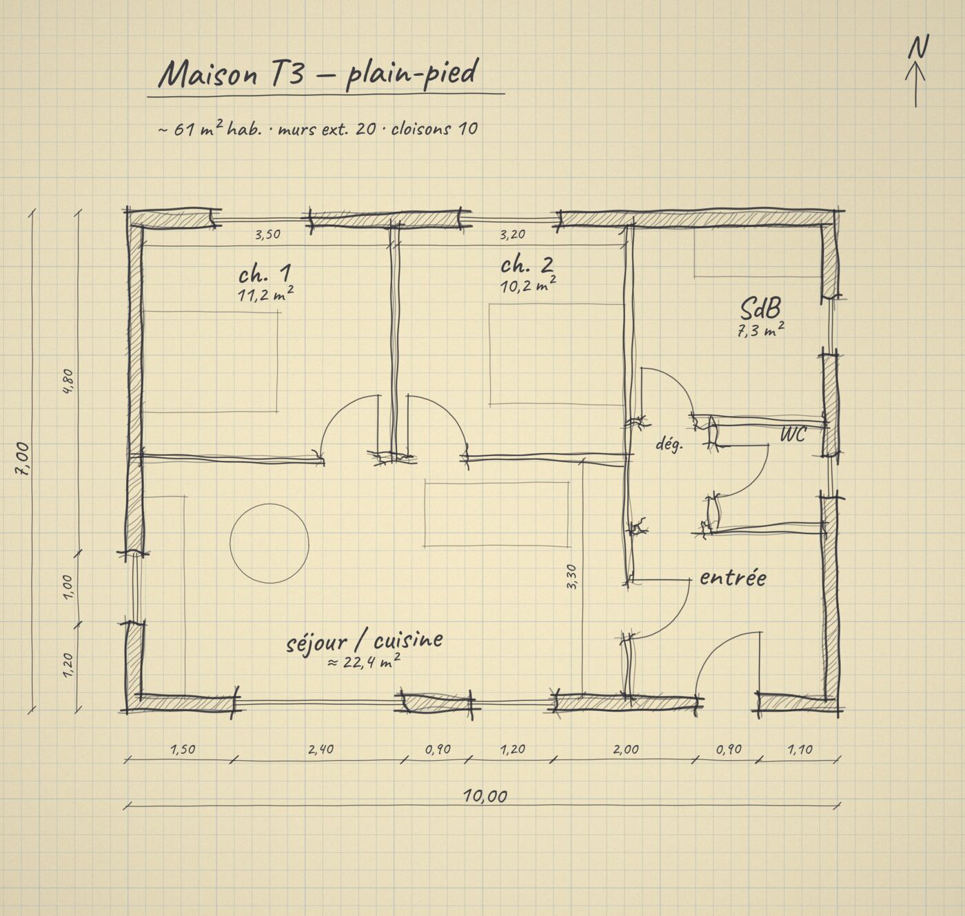 Croquis à main levée d'origine