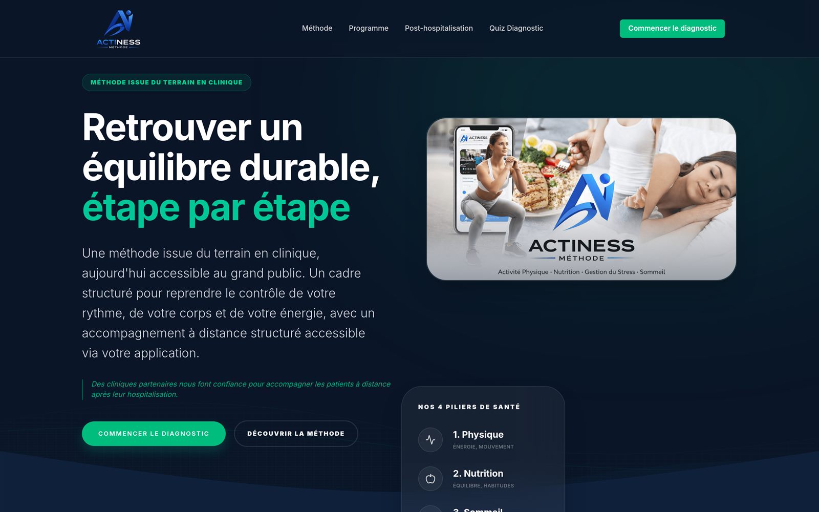 Actiness Méthode — site Next.js de coaching santé et performance